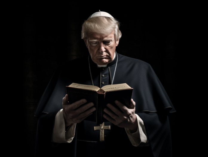 Rixster_in_style_of_Peter_Lindbergh_donald_trump_dressed_as_the_pope