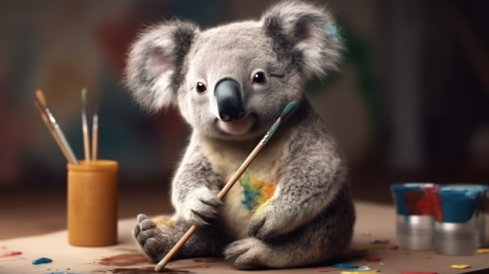 koala-verf-kunstenaar DDD Rutte