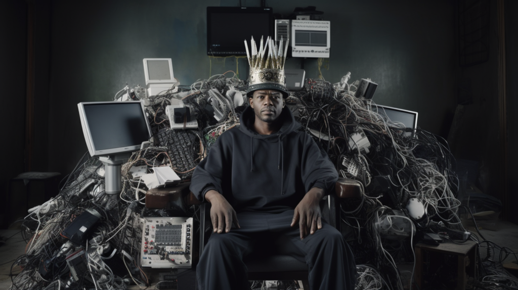 ThE_ED_a_black_man_wearing_a_crown_sitting_on_a_throne_of_old_c_f9f6dc21-498a-47d2-9edc-3584059a1242