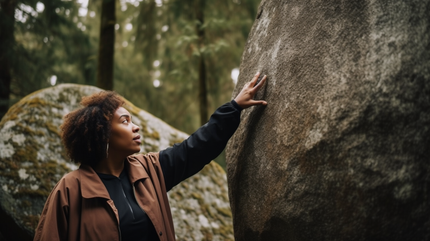 ThE_ED_a_black_woman_pointing_at_a_boulder_a1fe54be-5f6c-4977-a052-1d92d69ae6d2.png