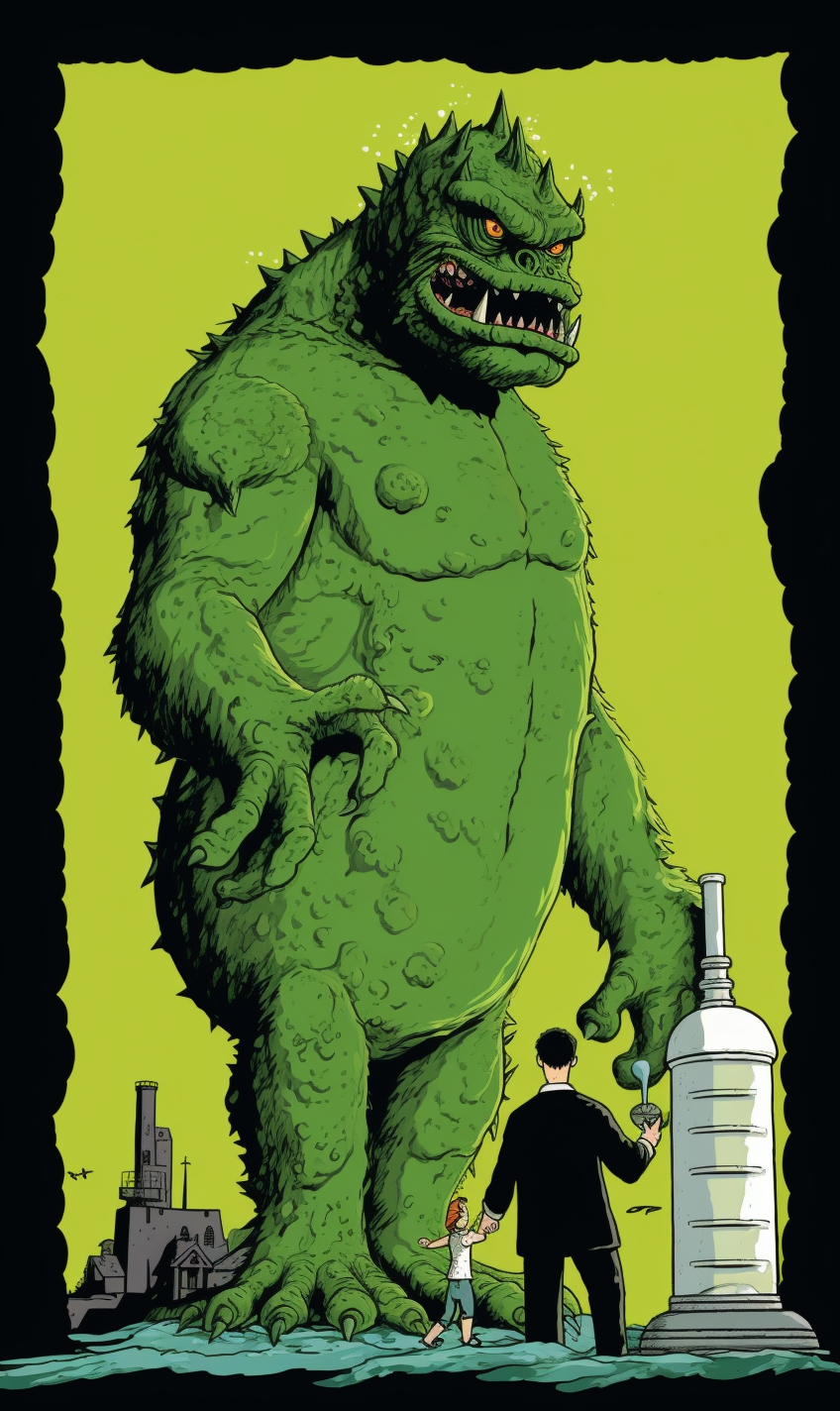 ThE_ED_a_huge_green_monster_towering_over_a_small_scientist_3b43fbd0-6b2a-4170-bf81-1d3289daa28e.png