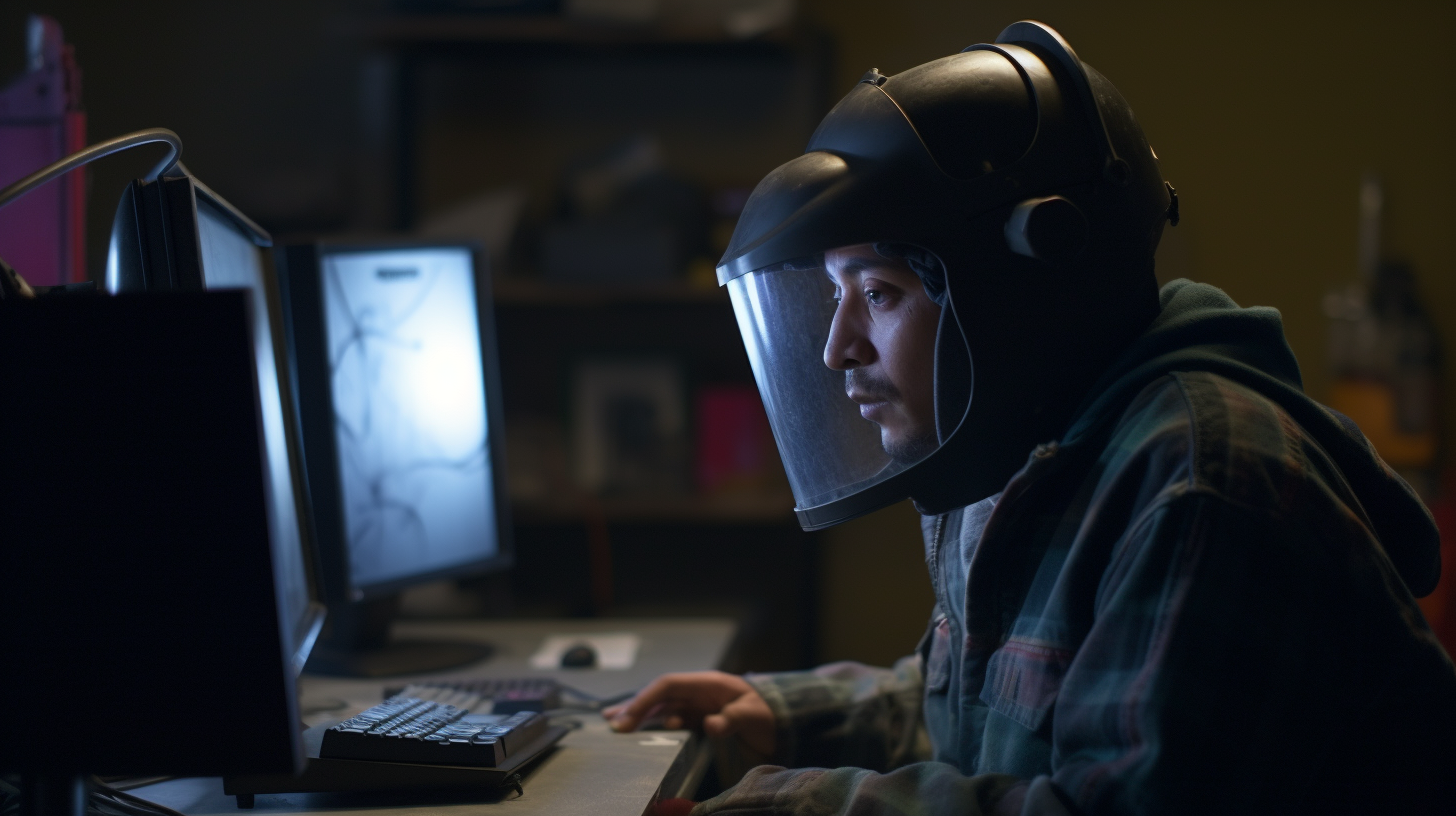 ThE_ED_a_latino_man_wearing_a_heavy_welding_helmet_behind_a_com_330c21ad-f464-48c5-ae72-e321f16fe264.png
