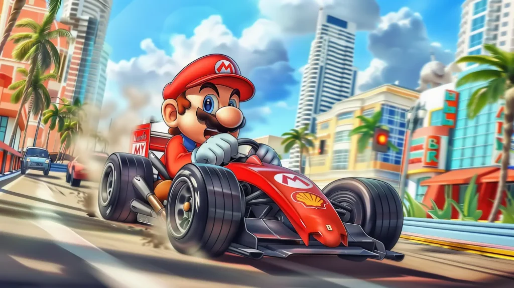 rixster_videogame_plumber_in_a_mario_kart_game_action_scene_for_ae935263-c8f1-4f4a-a702-e1b026f55b00