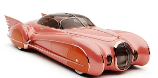 De burnt orange Batreetmobiel