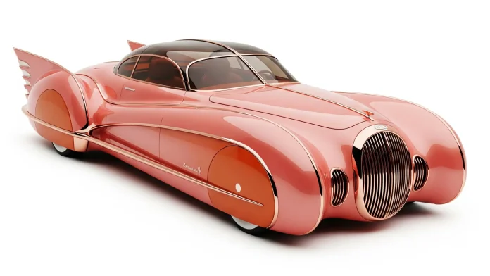 De burnt orange Batreetmobiel